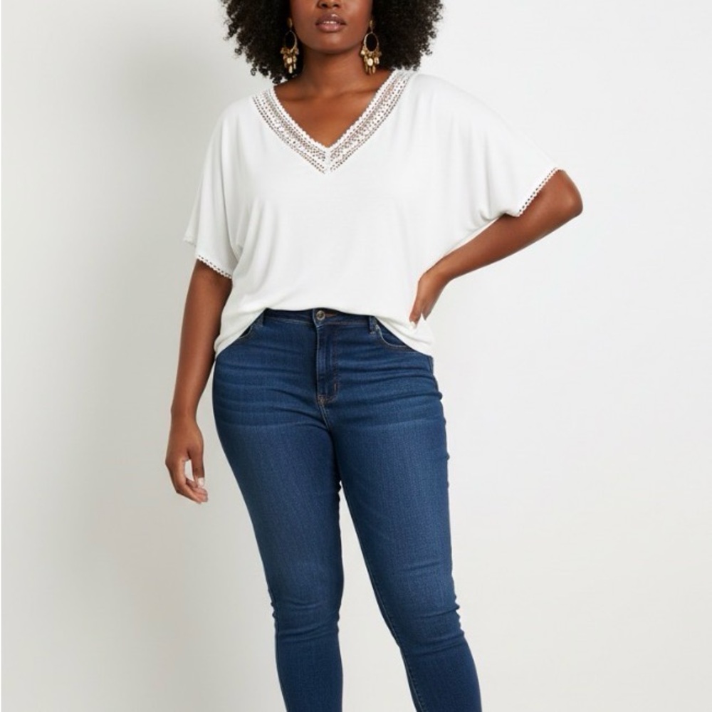 NWT Women's white dressy top
